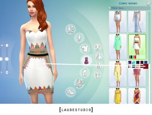 White Dress with Colorful Embroidery
