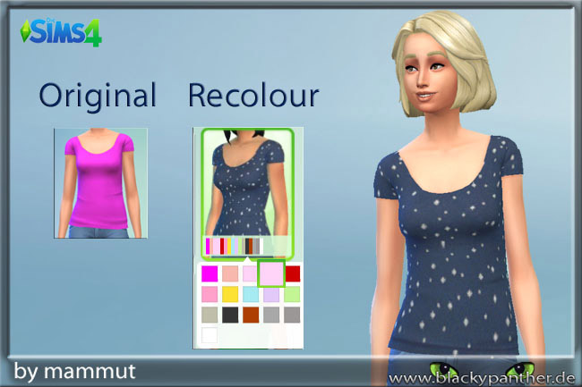 Solid Blue dots top - The Sims 4 Catalog