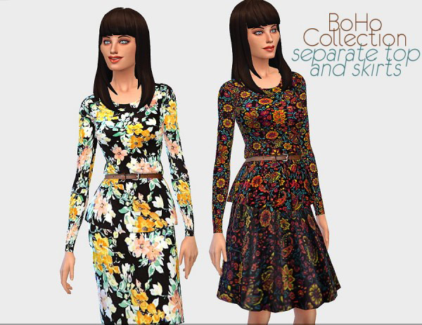BoHo collection top and skirt - The Sims 4 Catalog
