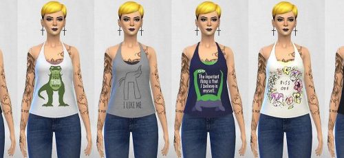 43 unique designs on 7 shirt styles
