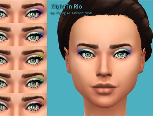 Night in Rio 5 eyeshadows + eyelashes