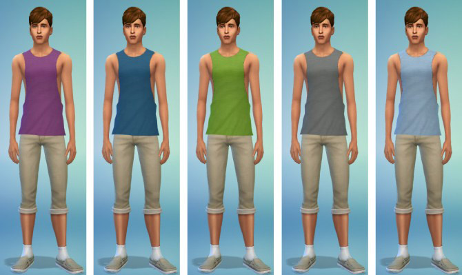 Muscle T & Long Tank recolors - The Sims 4 Catalog