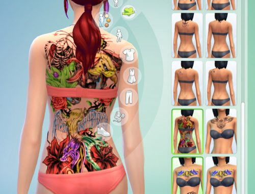 Colorfull fantasy tattoo (full back)