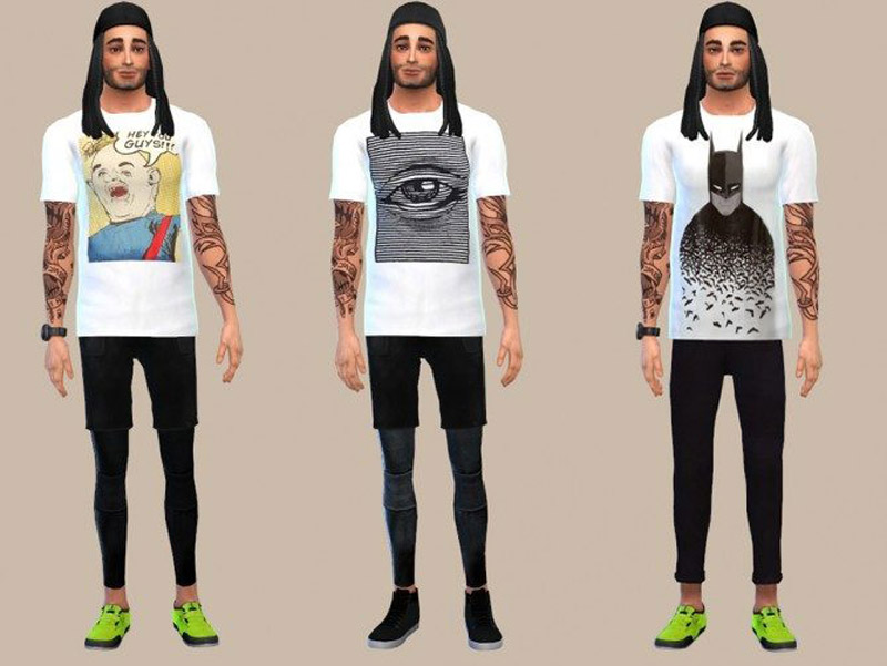 WHITE GRAPHIC TEES - The Sims 4 Catalog