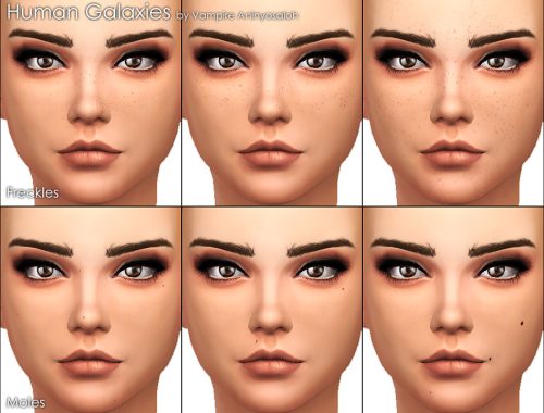 Human Galaxies freckles and moles