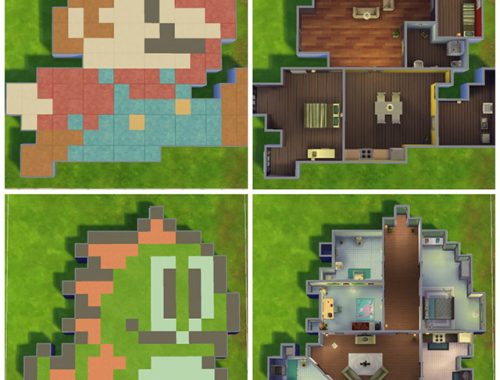 4 Pixel Houses + Bonus