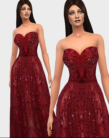 Sparkly Red dress inspired - The Sims 4 Catalog
