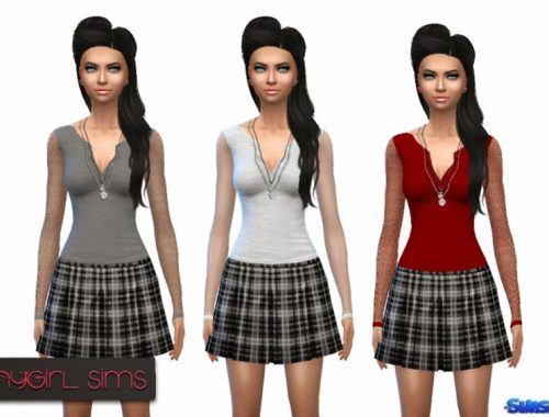 Mesh Sleeve Skull Shirt