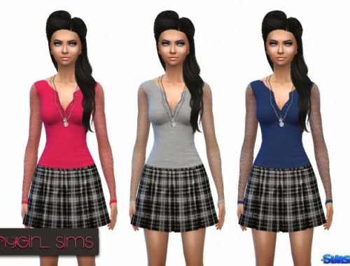 Mesh Sleeve Skull Shirt