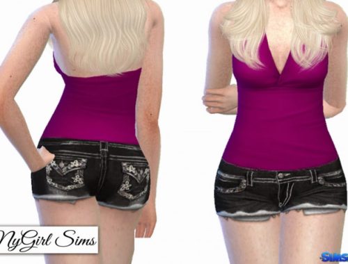 Botanical Flower Pocket Jean Short