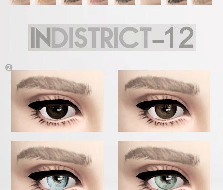 Blush, brows, eyes and clothing