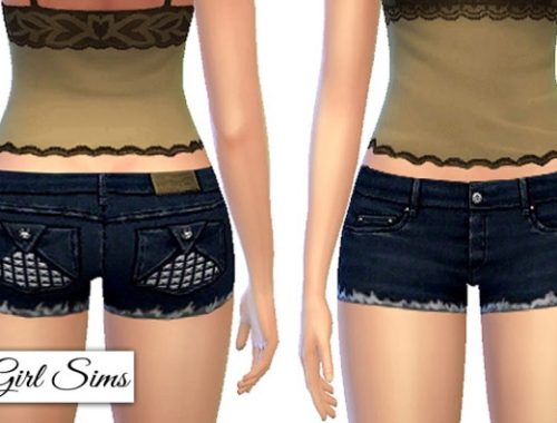 Studded Pocket Fray Shorts