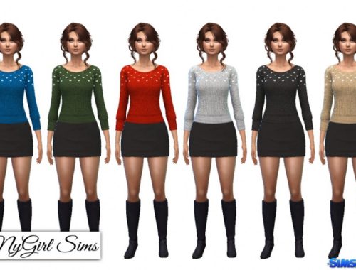 Valentines Pullover Sweater with Mini Skirt