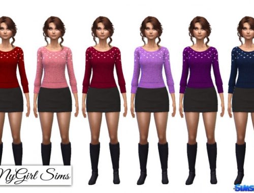 Valentines Pullover Sweater with Mini Skirt