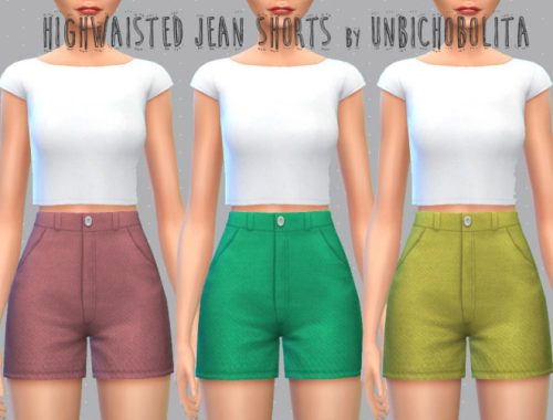 Highwaisted denim shorts