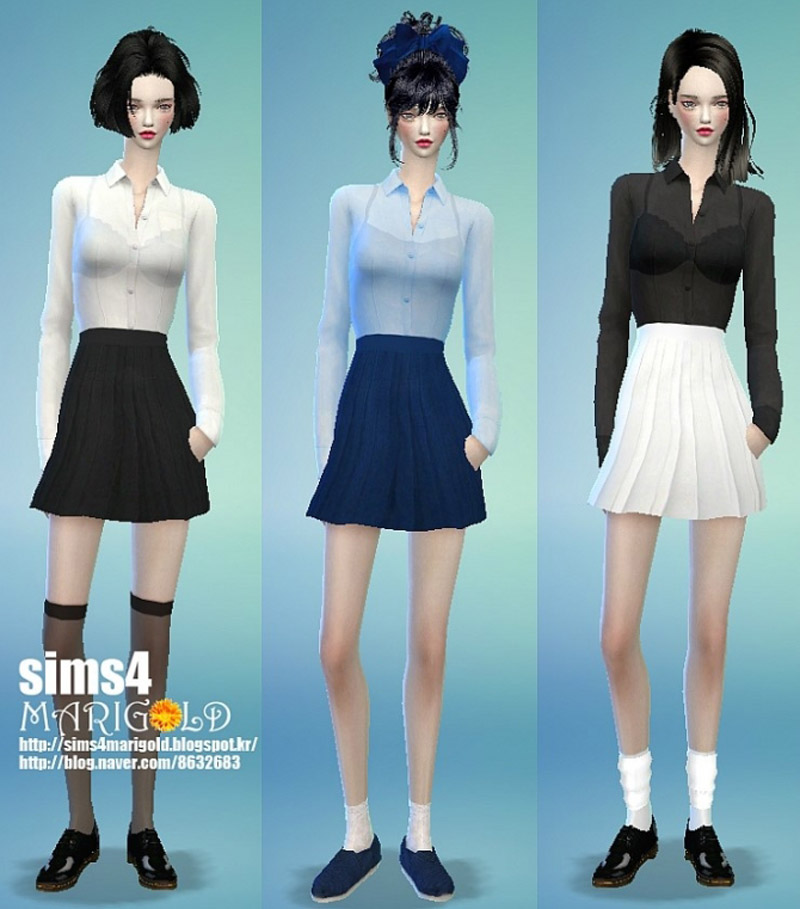 Skirt, shirt + acc - The Sims 4 Catalog