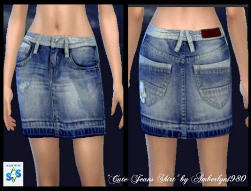 Short denim skirt