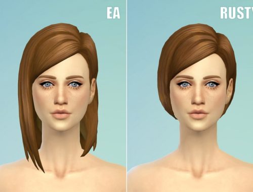 Medium straight parted hair edit v2