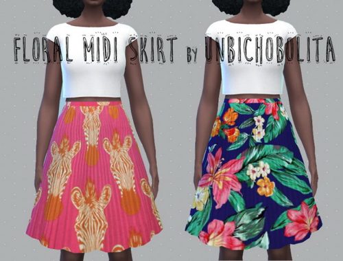 Floral midi skirt