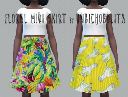 Floral midi skirt