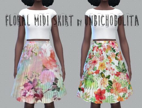 Floral midi skirt