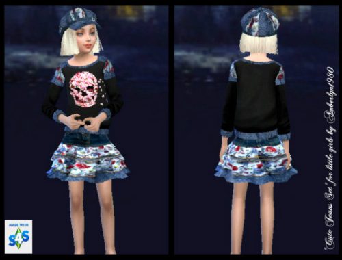 Cute Jeans Floral Set