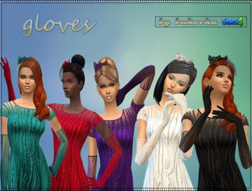 Set Leves dress, gloves & veil