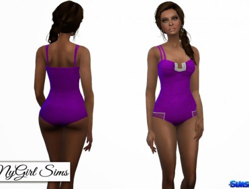 Double Strap Jeweled Swimsuit