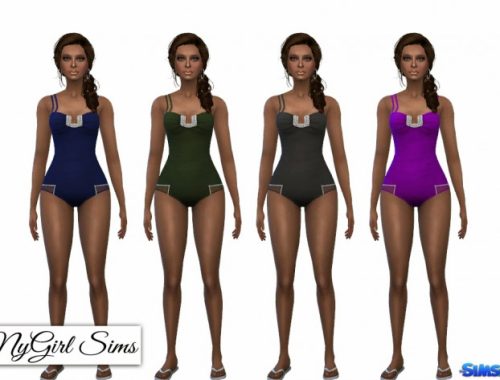 Double Strap Jeweled Swimsuit