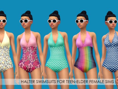 Collar Sweaters, Halter Swimsuits and Flutter Dresses