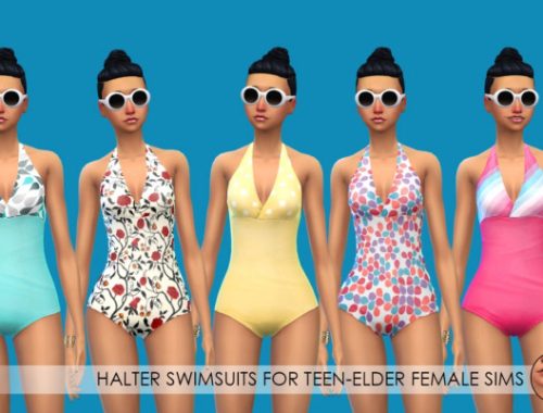 Collar Sweaters, Halter Swimsuits and Flutter Dresses