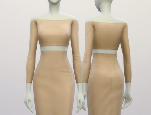 Basic high waist H line pencil dress