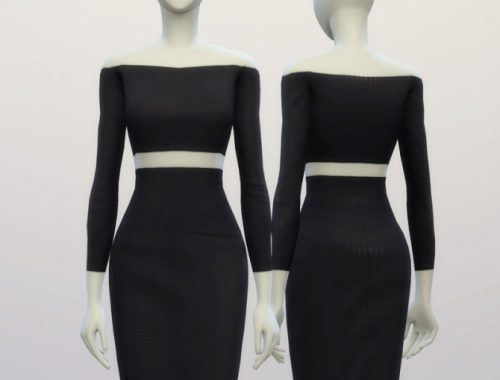 Basic high waist H line pencil dress