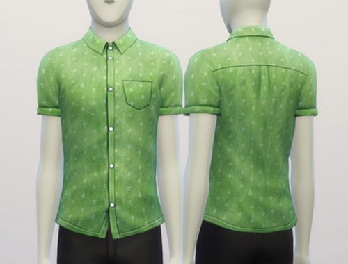 Cuffed Anchor patterned shirt