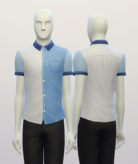 Cuffed Colorblock shirt edit - The Sims 4 Catalog