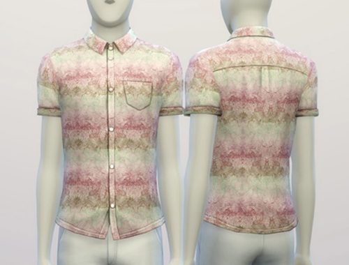 Cuffed Gradation patterned shirt