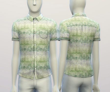 Cuffed Gradation patterned shirt