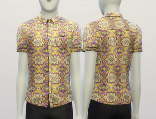 Cuffed Hippie patterned shirt