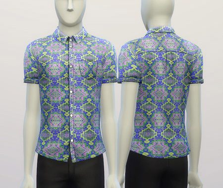 Cuffed Hippie patterned shirt