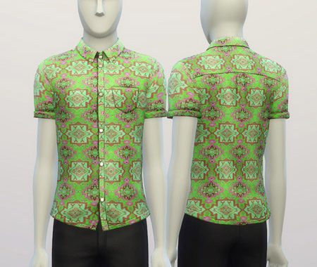 Cuffed Hippie patterned shirt