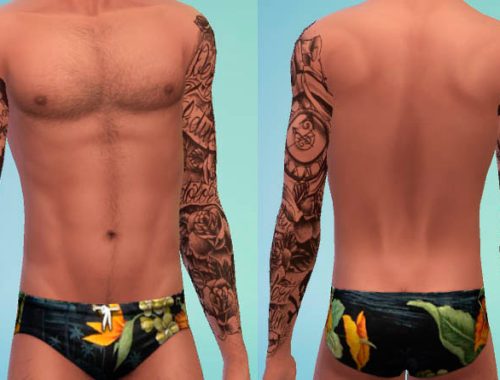 Tattoos full sleeves, four styles