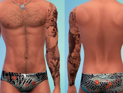 Tattoos full sleeves, four styles