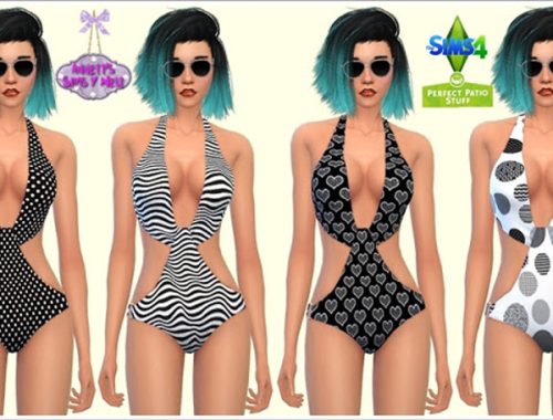 Beach Swimsuit Black & White