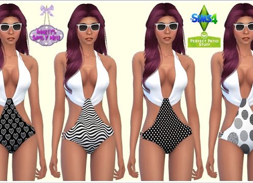 Beach Swimsuit Black & White