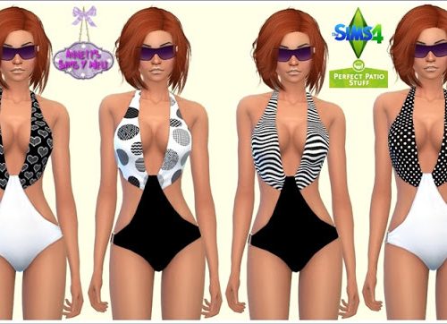 Beach Swimsuit Black & White