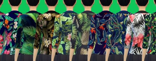 Jacket with tropical print