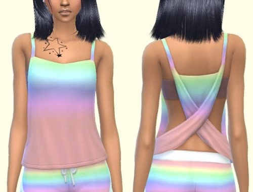 Spa Day Top & Shorts Rainbow