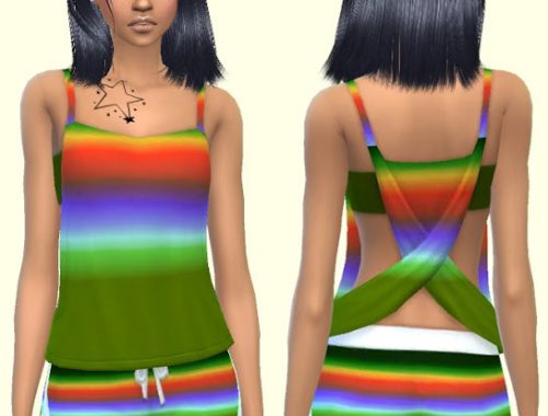 Spa Day Top & Shorts Rainbow