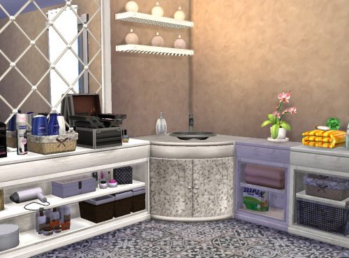 Amber tree bathroom recolor