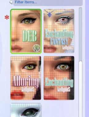 Deb 18 Non-Default and Contact Eye Colours